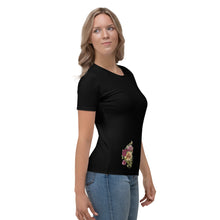 Load image into Gallery viewer, f Tricou Flowers Black
