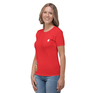 f Tricou Flowers  Red